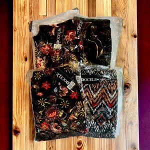 #44 DOCELE Women's Patterned Leggings - Black and Multicolor